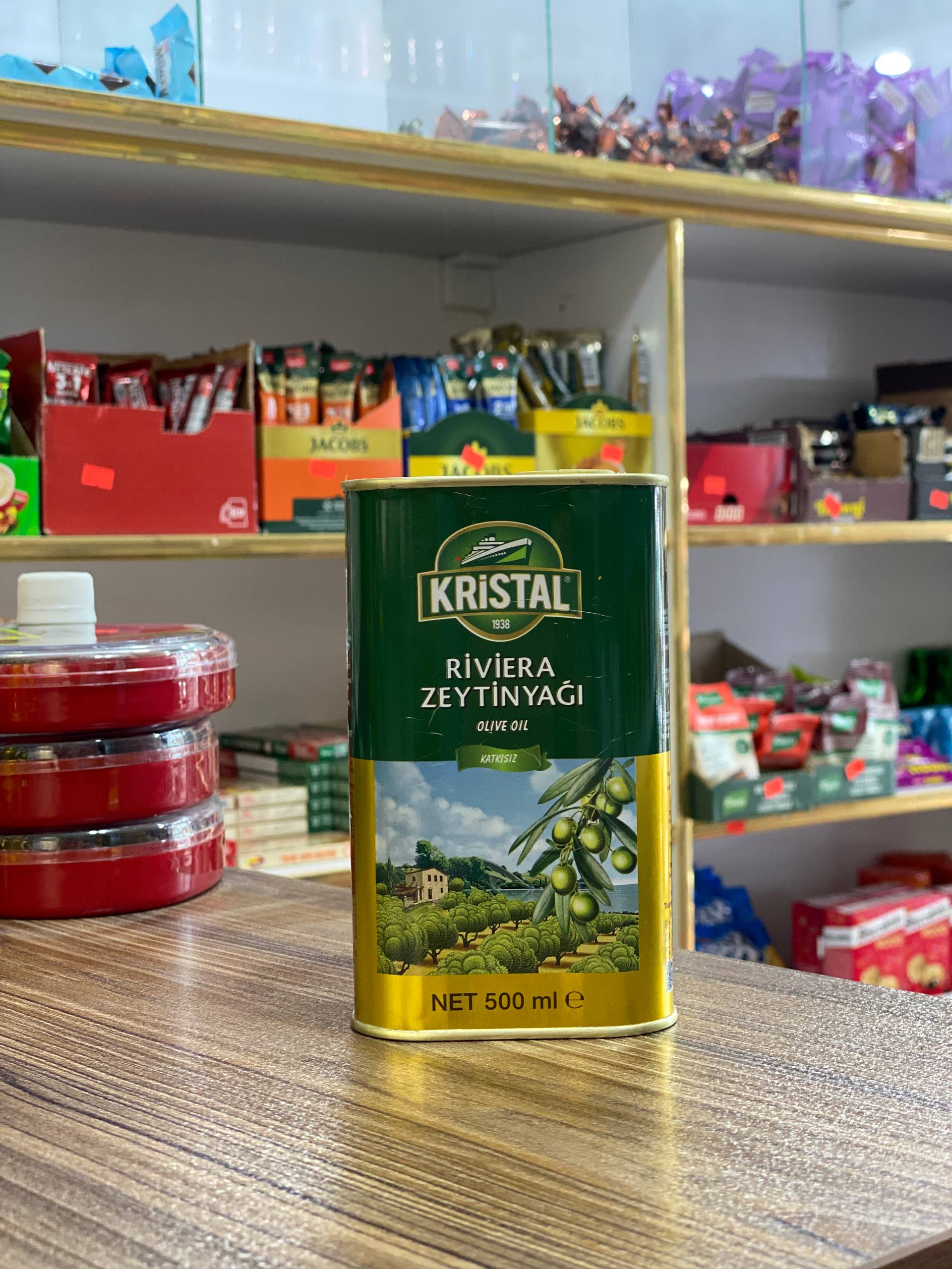 روغن زیتون نیم لیتری کریستال 500میل